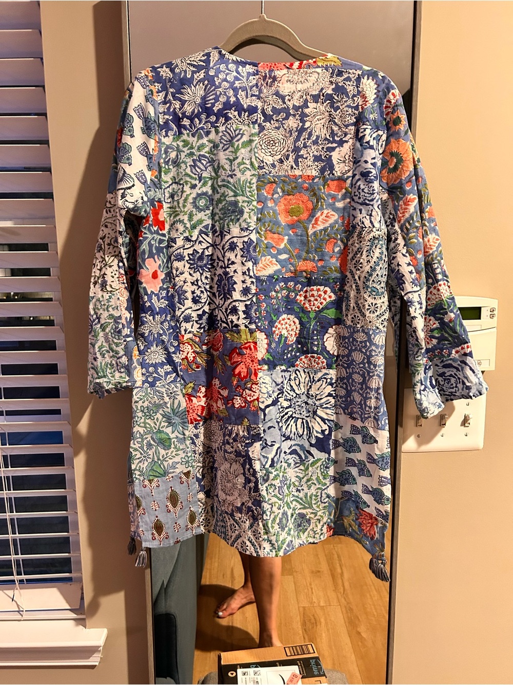 Mary marshmallow pasley Floral Mini Dress in Blue and Multi color.
